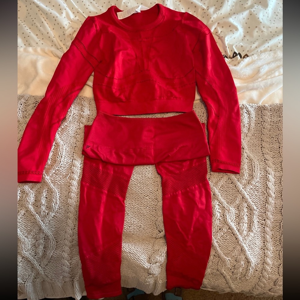 Fabletics Red Leggings and Top Set